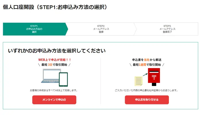 松井証券FX登録画面2"